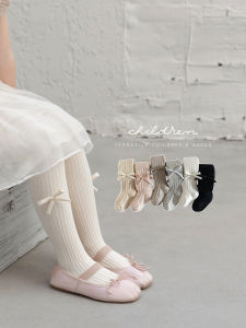 Girls Cotton Tights Spring Autumn Pure Cotton Childrens Base Layer Socks Korean Style Fashionable Baby Outwear Footed Pants