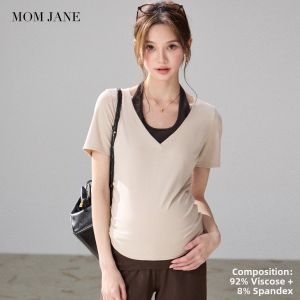 Mom Jane | Breastfeeding Maternity T-Shirt Thin Fake Two Pieces For Spring and Summer