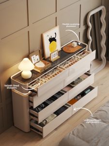 Minimalist Slim Luxury Wall-side Drawer Storage Cabinet