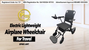Electric Ultra Lightweight Airplane Carbon Fiber Coated Wheelchair Auto Motor Wheelchair Kerusi Roda Karan Cabin Train