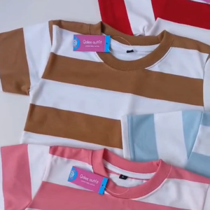 kaos stripe anak 3-12 tahun cewek cowok 24s