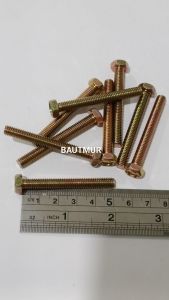 Baut Mur Kuning - Baut 10/6mm x 5cm (Paket 50pcs)