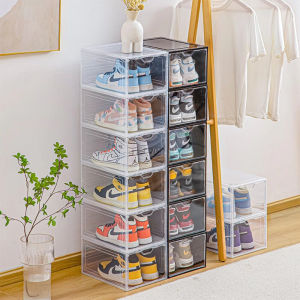 กล่องใส่รองเท้า กล่องใส่รองเท้าพลาสติด สองแพ็ค การเปิดและปิดด้วยแม่เหล็ก ป้องกันฝุ่นและความชื้น หนาทนทาน