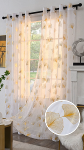 2026 New Vine Embroidered Sheer Curtains - White Dimmed Ceiling Light Filter Curtains Suitable for Living Room and Bedroom