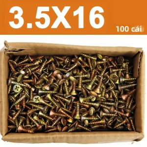 100 Chiếc M3.5 Vít Tự Khai Thác Bằng Hợp Kim Kẽm Đầu Phẳng Đầu Vít Hình Chữ Thập Cho Gỗ Và Ván Sợi - Chốt Gia Công Gỗ