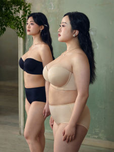 Non-Slip Gather Bra for Big Busts Invisible Strapless Underwear