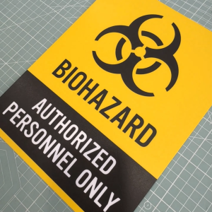 Biohazard Area. Biological Bio Hazard Room. Authorized Personnel Only. No Entry. Sticker Sign Signage Label Door Safety