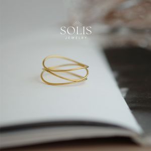 Waterproof Cross Layer Lines Ring • Non-Fade • Minimalist Simple Basic Rings For Women • 316L Stainless Titanium Steel RG339