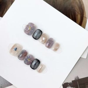 10 Móng Tay Giả Ngắn Hình Vuông Làm Thủ Công Chất Liệu ABS Kiểu Dáng Đẹp Dùng Cho Nữ Thích Hợp Làm Việc Văn Phòng.