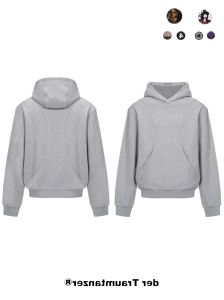 Deconstructed Patchwork Heavyweight Cotton Fleece Hooded Boxy Commuter Sweatshirt Trendy Loose Fit Youth Solid Color