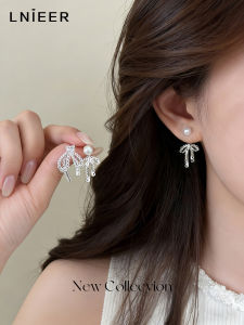 Lnieer | Lace Bow Dual-Wear Earrings S925 Silver Needle