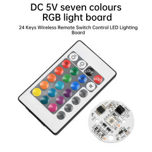 RGB Light Board - Colorful LED Switch Control with 24-Key Wireless Remote DC 5V for Home Decor And Gaming