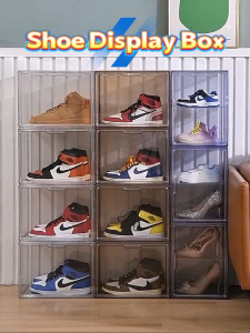 SUSU HOMES Transparent Shoe Storage Box Acrylic Shoe Box Dustproof Shoe Display Box Organizer Kotak Simpan 鞋盒