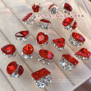 Red Crystal Nail Art Decorations Super Shiny Diamond Ball New Year Wedding Crystal Bride Nail Diamond Accessories Manicure Tools