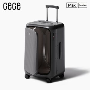 cece | Durable And Strong Capacity Deep Pocket Aluminum Frame Luggage