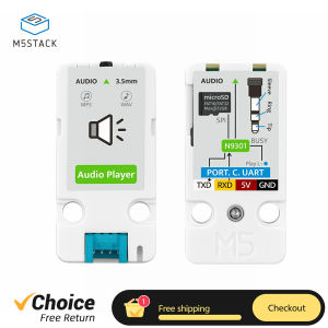 M5Stack MP3 Player Unit AudioPlayer UART Communication Interface N9301 Chip Support MicroSD MP3 WAV 3.5mm Stereo Jack for STEAM
