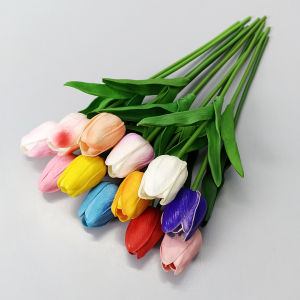 Wolf.id PBP69 Tanaman Hias Artificial Setangkai Bunga Tulip Buatan Ornamen Hiasan Dekorasi Ruangan Rumah Outdoor Indoor Bahan Tangkai Besi Elegan Cantik [BISA COD]