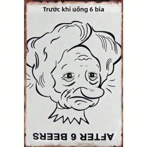 CIFbuy | Biển Hiệu Bằng Nhôm 6 Before 6 After Vui Nhộn 8x12 Inch Nghệ Thuật Treo Tường Bằng Kim Loại Chịu Được Thời Tiết Để Trang Trí Quán Bar Tại Nhà