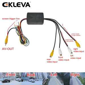 Ekleva 4 Máy Ảnh Trong 1 Video Điều Khiển Hình Ảnh Combiner Kênh Hộp chuyển đổi Cho Xe Lái Xe Hệ Thống phía trước phía sau trái phải Xem