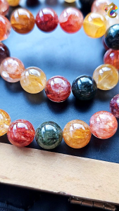 Graduation Grade Natural Duo Bao Colorful Hematoid Green Rutile Bracelet