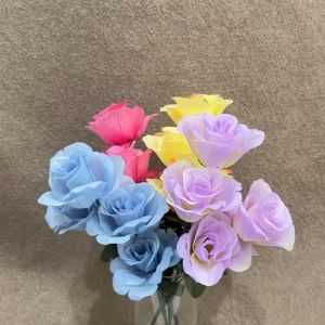 Bunga Mawar Rose Tropis Premium Asia X5 (Satuan) Bunga Dekorasi Palsu Plastik Hiasan Dekorasi Buket Wedding