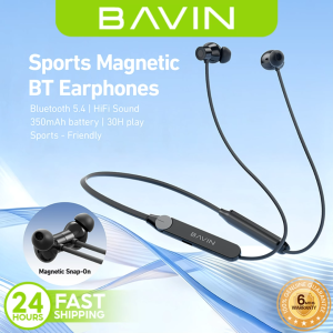 BAVIN BH68 / BH33 HiFi Wireless Bluetooth Neckband Sports Earphones w/ Type-C Fast Charging and Magnetic Suction Design