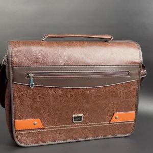 Tas Selempang Laptop 14 Inchi Polo Amstar Bahan Kulit PU Leather Tebal Kualitas Import