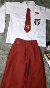 Setelan Seragam Sekolah Merah Putih SD Panjang Laki Kelas 1-6 Komplit