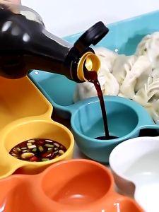 GTB Piring Makan 2 in 1 Tempat Saus Kecap / Piring Jerami Persegi / Piring Saji / Piring Buah / Wadah Buah / Piring Snack R1209