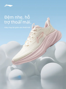 Li-Ning | Giày chạy bộ nữ mùa hè mới nhẹ mềm có đệm thoáng khí chống trơn trượt phong cách thường ngày