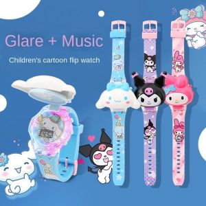 OKKFINE Sanrio Kuromi Led Watch 3D Cartoon Night Glow Children/Student Gift High Quality Flip Watches for Children