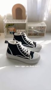 TERLARIS Sepatu Sneakers Wanita Korea Import Hitam Bertali Kasual TERMURAH BISA COD GRATIS ONGKIR