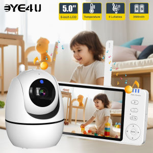 5 Video Baby Monitor 2.4G Mother Kids Night Vision Zoom PTZ Video Surveillance Cameras With Temperature display Screen ABM501