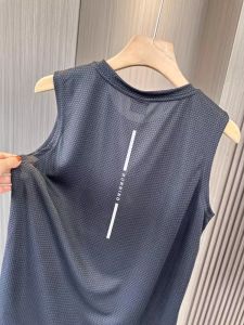 ผู้ชายฤดูร้อนกีฬากลางแจ้ง GYM Tank Top 3M พิมพ์ Reflection ผิวรังผึ้ง Breathable Quick-Drying ICE Silk Crewneck