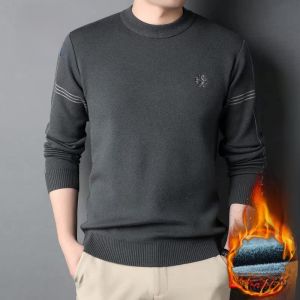 ROMON | เสื้อสเวตเตอร์ถักคอปกกลมแบบสวมหัวสำหรับผู้ชาย ทรงสลิมฟิต หนา อบอุ่น ระบายอากาศได้ดี ฤดูใบไม้ร่วง/ฤดูหนาว แฟชั่นลำลอง