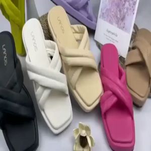 LANOES - Sandal Wanita Terbaru 2023 Sandal Cewek Kekinian Strap Tali Slang