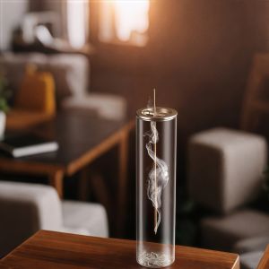 Incense Holder for Sticks Modern Incense-Stick Burner Holder with Removable Glass Ash Catcher for Home Decor Yoga Meditation