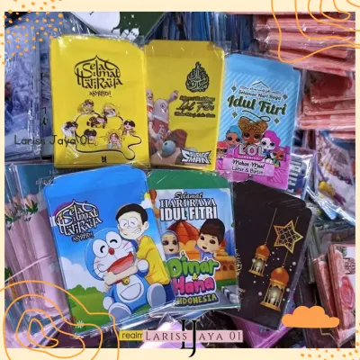 Amplop lebaran isi 100 siap pakai terbaru kartun karakter idul fitri angpau 2026
