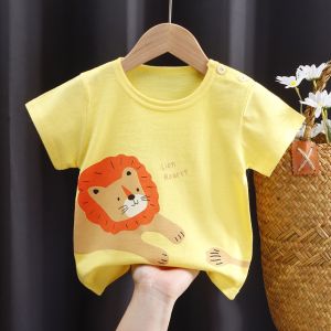 Pure Cotton Short Sleeve T-Shirt for Babies And Children Girls Boys Summer Clothing Infant Kids round Neck Moisture Wicking