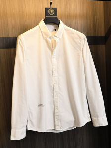 Pure Cotton Washed Soft Mens Casual Fashionable Collared Shirt All-Season Standard Fit Long Sleeve Daily Wear Solid Color