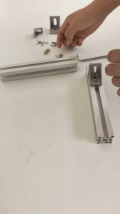 ฉากยึดอลูมิเนียมโปรไฟล์ 90 องศา ครบเซท ตัวยึดมุม รุ่นมีแหวนรอง พร้อมส่งจากไทย ฉากยึดโปรไฟล์ Bracket profile