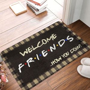 VIKAMA Please Take Off Your Shoes Black Gold Elegant Quote Flannel Door Mat Non Slip Entryway Bedroom Living Room Home Decor