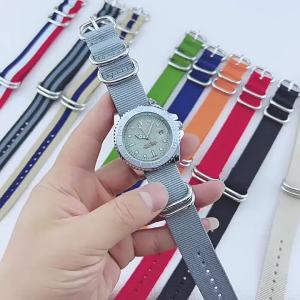 18mm 20mm 22mm 24mm Nylon Strap Woven Fabric Watchband Stainless Steel Ring Buckle Men Replacement Band for Casio for Seiko Belt