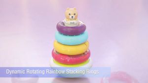 GOODWAY Dynamic Rotating Rainbow Stacking Rings Music Tumbler Toys Kid Early Education Learning