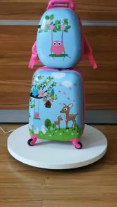 [Ready Stock + local seller]Childrens Trolley Case 18 Inch+13 Inch Universal Wheel Mother Box Set Boys and Girls Luggage