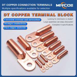 A-level DT copper nose terminal block universal Lug 10/16/35/70/95/150/185/240/300 square purple copper wire ear 10PCS