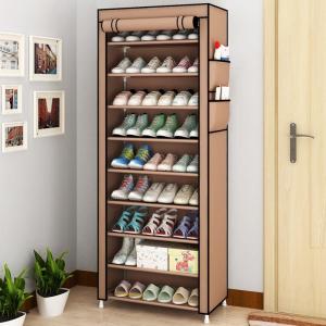 Zipped Easy-to-Use Shoe Cabinet Dust-proof Single-row Steel Frame