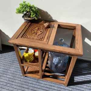 DANBIYIN | Moveable Elm Wood Multi-functional Tea Table