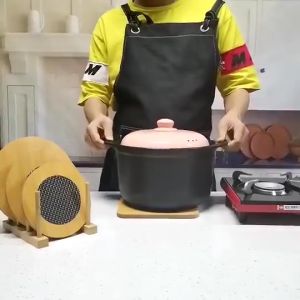 IRhea Wooden Heat Pad Heat Insulation Table Mat Coaster Anti-Slip Pot Holder For Kitchenware