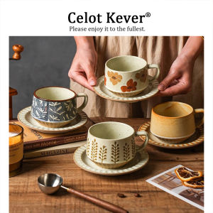 Luxury Ceramic Retro Elegant Coffee Cup and Saucer Set